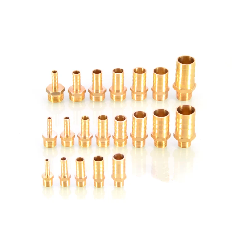 

6/8/10/12/14/16mm Hose Barb Tail 1/8" 1/4" 1/2" 3/8" BSP Male Connector Brass Barb Pipe Fitting Copper Pagoda Water Tube Fitting