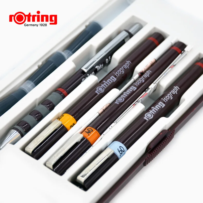 Немецкая оригинальная игольчатая ручка rotring, набор, JUNIOR, простая, может быть заполнена чернилами, классический набор ручек для рисования 01 03 05, набор