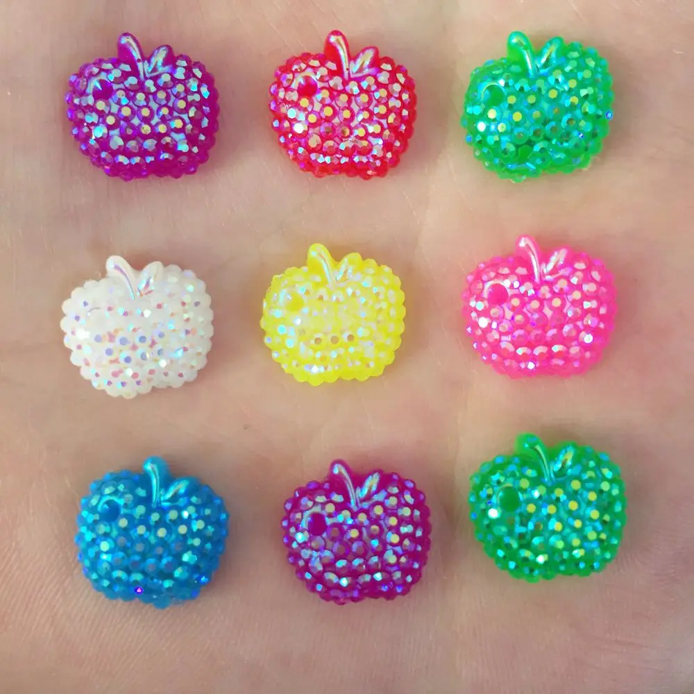 

DIY 300pcs 12mm Random Mixed AB Resin Candy Color Apple Stone Flatback Children DIY Scrapbooks F104*10