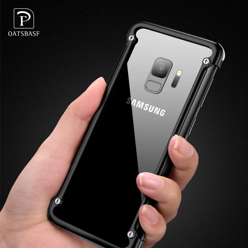 OATSBASF Airbag Metal Case For Samsung Galaxy S9 Personality Airbag Shell For Galaxy S9 Plus Metal