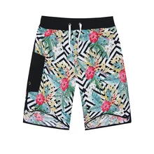 FORERUN мужские Шорты повседневные пляжные шорты с цветочным геометрическим принтом летние бермуды длиной до колена легко сохнут праздничные шорты Homme