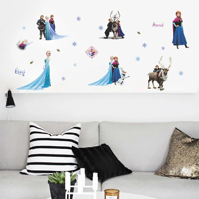 Disney Cartoon Lovely Frozen Toys Elsa And Anna Waterproof Children Bedroom Decoration Pusheen wall door Sticker Pegatinas Disney Cartoon Lovely Frozen Toys Elsa And Anna Waterproof Children Bedroom Decoration Pusheen wall door Sticker Pegatinas