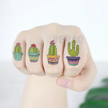 

Waterproof Temporary Tatoo Fake Tattoo Sticker Cactus Plant Flash Tatto Tatouage Hand Foot Tattoos Stickers For Kids Children