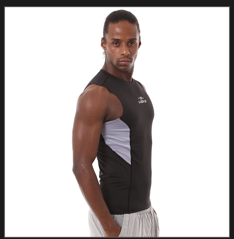 

4218J-Workout fitness men Short sleeve t shirt men thermal muscle bodybuilding wear compression Elastic Slim exercise clothing