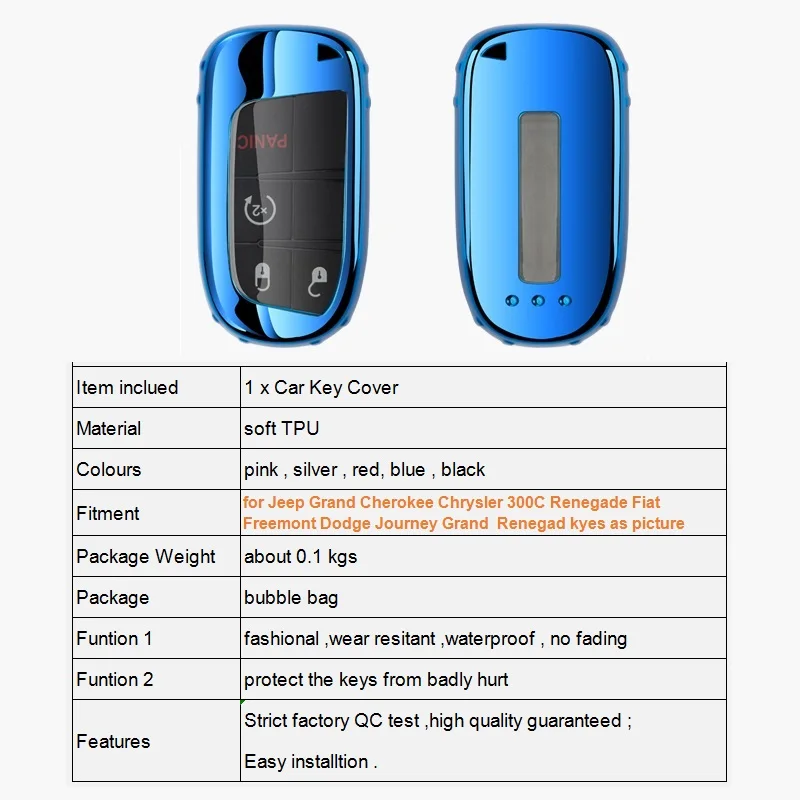Мягкий чехол из ТПУ с автоматическим дистанционным управлением, защитный чехол для ключей, чехол для Dodge Journey Jeep Cherokee Grand Cherokee Renegad