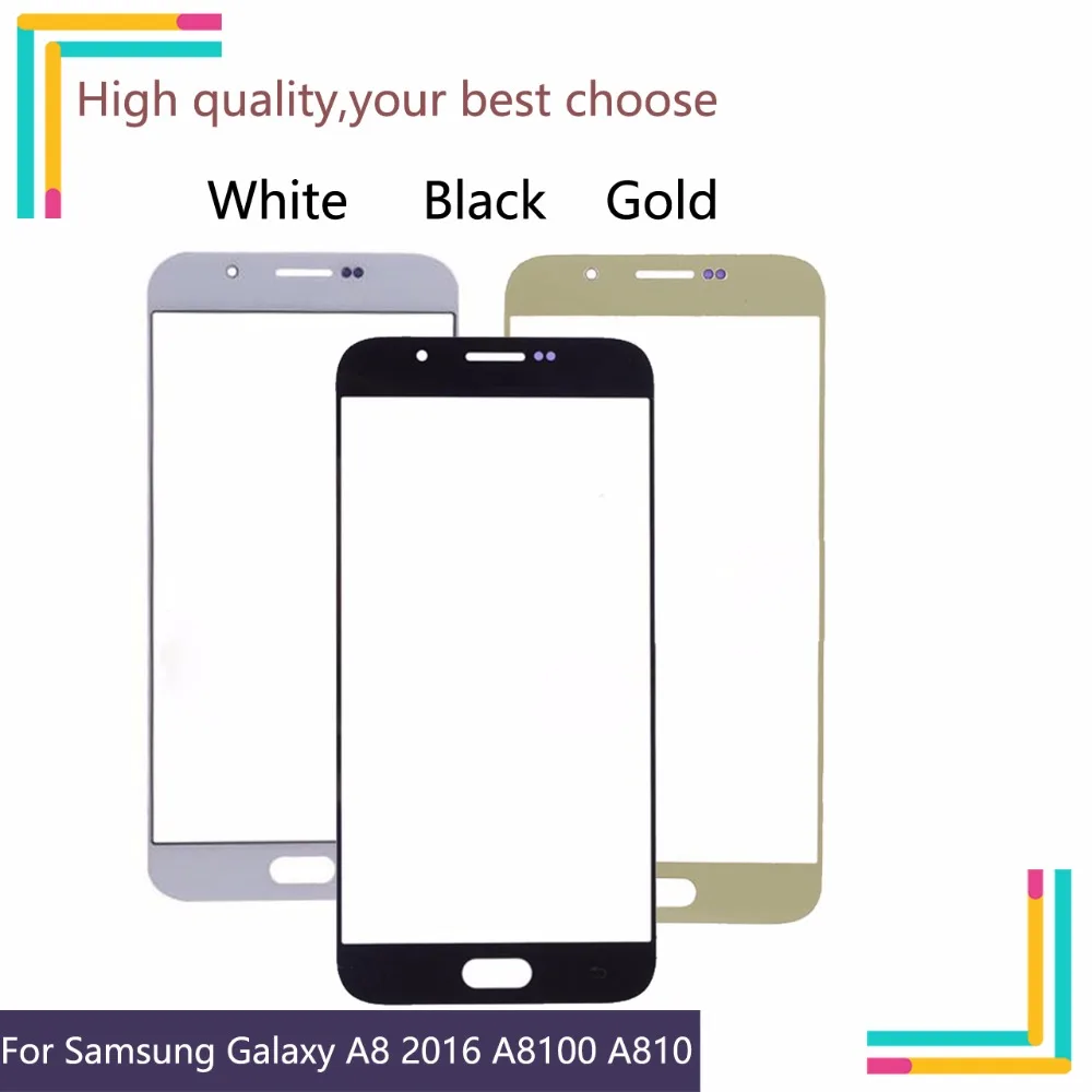 

TouchScreen For Samsung Galaxy A8 2016 A8100 A810 A810F A810DS A810H Touch Screen Front Panel Glass Lens Front Outer LCD Glass