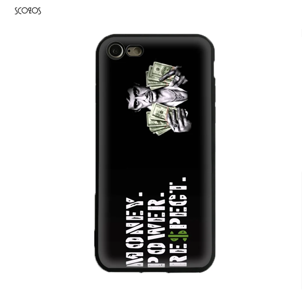 SCOZOS Scarface Money Power Respect Phone Case Soft Cover For Iphone 5 5S Se 6 7 8 6S Plus X Xr Xs Max |