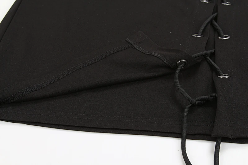 BONGOR LUSS Spring Summer Women Skirts 2017 Fashion New Lace Up Casual Girls Skirts Solid Split Up Pencil Mini Black Sexy Skirts (15)