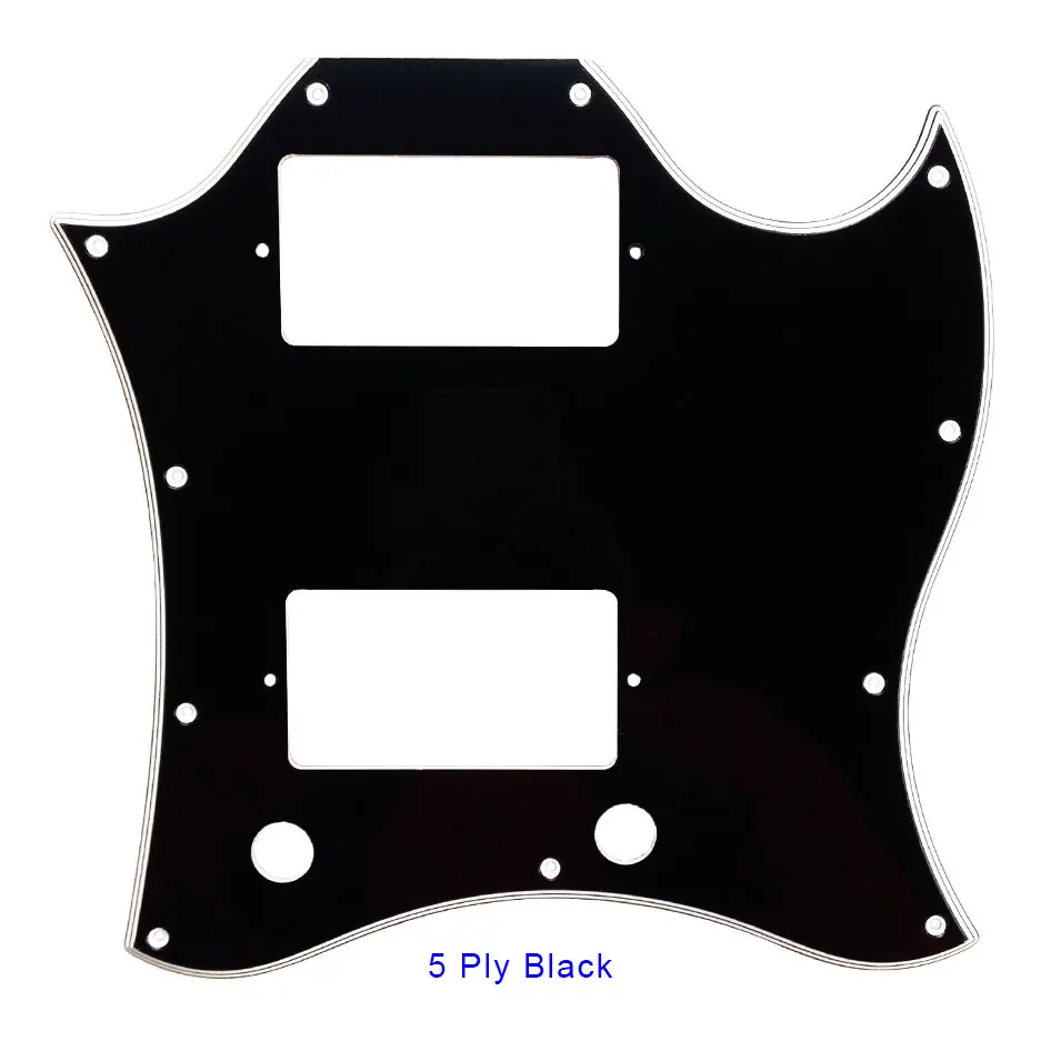 Pleroo гитарные Запчасти-для Gib standard SG Full Face Гитара Pickguard Route PAF Humbuckers Scratch Plate - Цвет: 5Ply Black