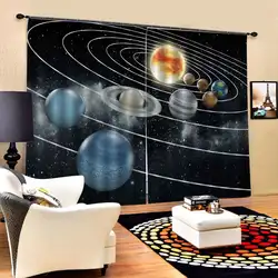 Черная занавеска s 3D затемненная оконная занавеска s для гостиной офисная занавески в спальню Cortinas Космическая Звезда занавес