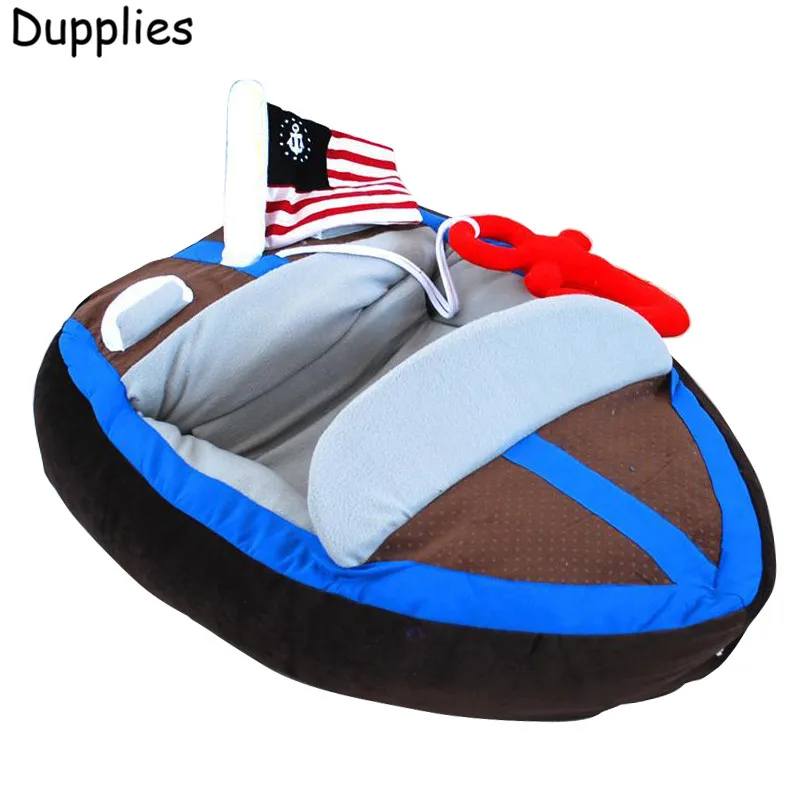 Dupplies Pet Dog Cat Bed Dog House Warm Yacht Boat Shaped Nest Soft