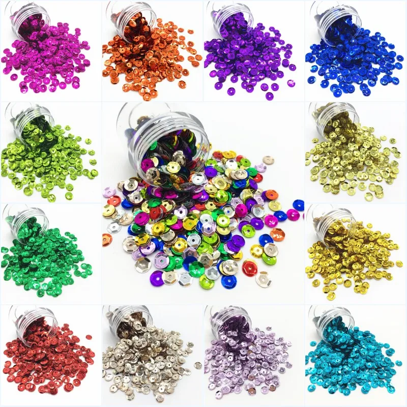 

Pailettes 6mm Silver Bottom Laser Cup Sequin PVC Loose Sequins Paillettes Sewing Wedding DIY for Crafts Decoration Confetti 10g