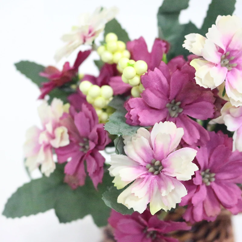 JAROWN Simulation European Small Chrysanthemum Artificial Silk Cosmos Flowers For Wedding Photography Decoration Home Decor (23)