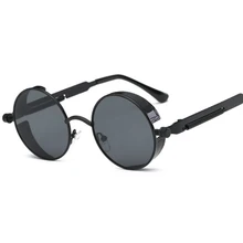 Vintage Women Steampunk Sunglasses Brand Design Round Sunglasses for men women Oculos de sol UV400 sun glasses eyewear