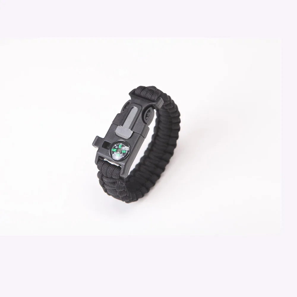 

Military Emergency Paracord Survival Bracelet Parachute no flint Outdoor Scraper Whistle buckle For Jewelry Men & Women