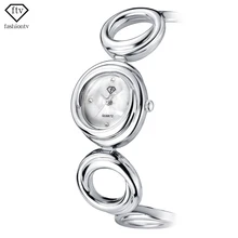 FTV Dames Argent Montres Bracelet Montre Femmes Élégant Belle Femelle Montre-Bracelet Hardlex Relogio Feminino Cadeau Boîte Paquet