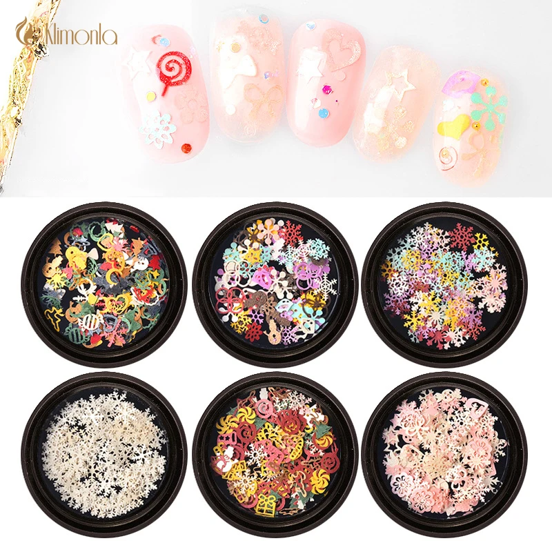 

1 Bottle Colorful Mix Design Nail Sequins Snowflake Nail Art Decals Christmas Nail Decoration Tips Nail Beauty Tools