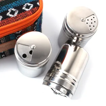 

Outdoor Camping Cooking Seasoning Pot 201 Non-magnetic Stainless Steel Size Mouth Rotating Barbecue Seasoning Bottle
