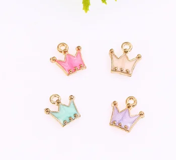 

100PCs imperial crown enamel alloy Pendant charm Handmade earring bracelet necklace Jewelry Making DIY Components