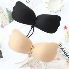 DeRuiLaDy sin inalámbrico adhesivo sujetador sin tirantes sujetadores push-up mujer Sexy lencería con espalda al descubierto de silicona Invisible Bralette