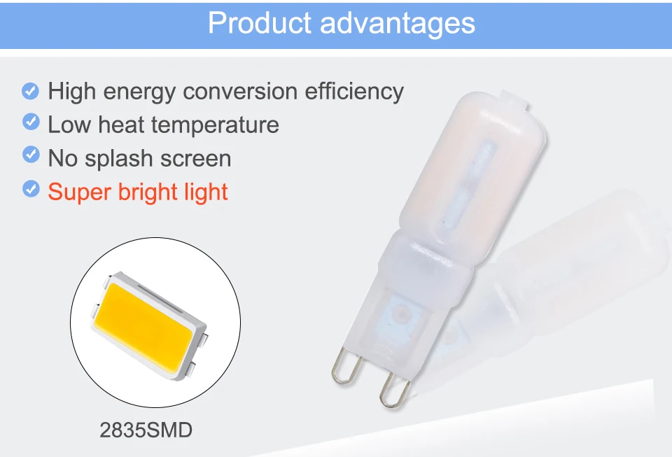 G9 LED Lamp 5W 7W 9W LED Light Bulb AC 220V 110V Chandelier (6)