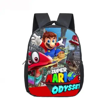 

12 Inch Mario Bros Sonic Printing Kindergarten Infantile Small Backpack for Kids Baby Cartoon School Bags Children