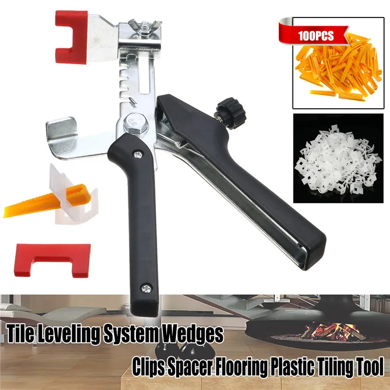 

Black Pliers+100pcs Tile Leveling Locator System Wedges and Clips Spacer Flooring Plastic Tiling Installation Strippers Tools