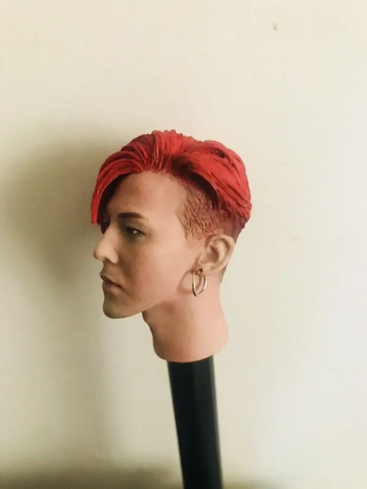 На заказ масштаб 1/6 голова Bigbang из красных волос лепка Корейская звезда мужская