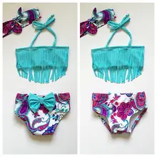 Детский купальник для девочек, летний купальник с кисточками, Раздельный купальник, купальник, комплект бикини, пляжная одежда для девочек, купальный костюм для девочек, подарки