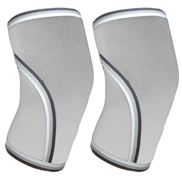 2 шт. дышащие Компрессионные спортивные наколенники 7 мм неопреновый эластичный бандаж на колено рукав для тяжелой атлетики наколенник Поддержка протектор - Цвет: Grey