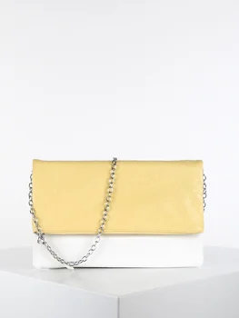 

Two-color faux leather Clutch Bag