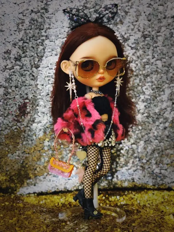T02-X606 Blyth кукольная одежда 1/6 куклы аксессуары azone одежда ручной работы розовая красная шуба 1 шт