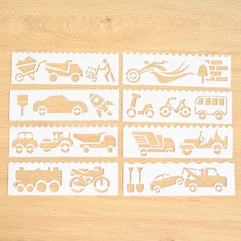 

8 pcs/lot Car Layering Stencils for Walls Painting Drawing Ruler DIY Scrapbooking Stamp Decoration Embossing Crafts