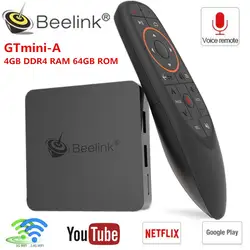 2019 Beelink GTmini Смарт Android 8,1 ТВ Box Amlogic S905X2 Декодер каналов кабельного телевидения 2,4G голосового дистанционного Поддержка Netflix 4K обновленная GT1