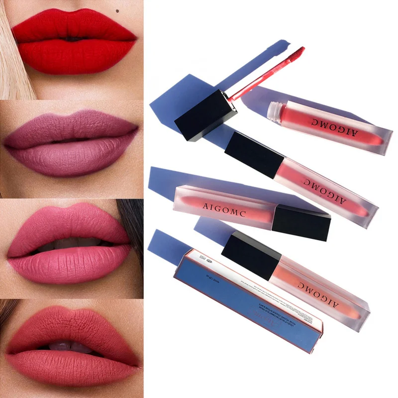 

12 Colors Liquid Lipstick Cosmetics Lips Gloss Long Lasting Cashmere Lips Colors Matte Lipstick Makeup Pigment maquiagem TSLM1