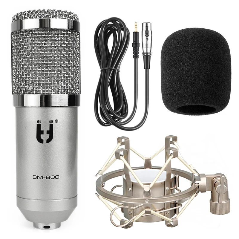

Ituf BM 800 Professional Condenser Microphone High Quality 3.5mm Wired Sound Recording microphone for computer Phantom power