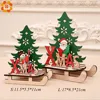 Colgantes de madera con forma del árbol de Navidad para niños, bricolaje, Papá Noel/muñeco de nieve, árbol de Navidad, ciervos, decoración para fiesta de Navidad, 1 ud. ► Foto 3/6