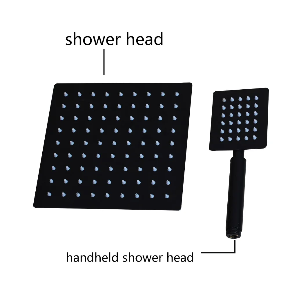 Günstige KEMAIDI Bad Dusche Wasserhahn 3 Funktionen Schwarz Digital Dusche Armaturen Set Regen Dusche Kopf 2 weg Digital Display mischbatterie