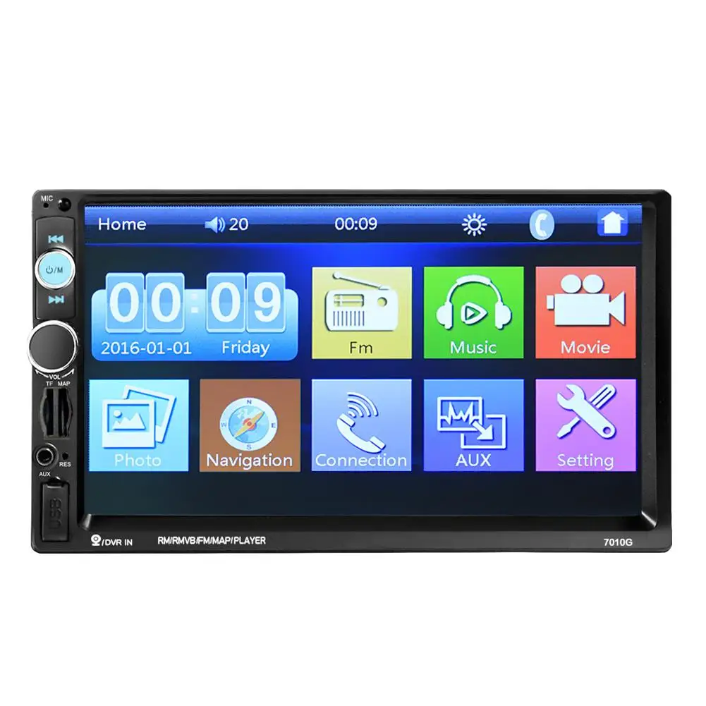 

2 din 7 inch HD Car Radio GPS Navigation Player Camera Auto radio Bluetooth AUX MP3 MP5 Stereo FM Audio USB 7010G