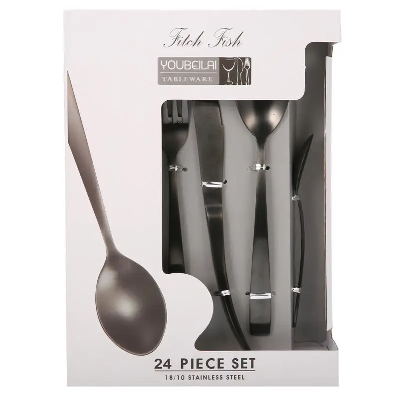 KCASA KC-ST003 High-end Stainless Steel 24 Pieces Flatware Set Dinnerware Set