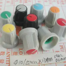 10 шт. Ручка потенциометра/диаметр 6 мм ручка(различные цвета)/OD 15 мм* 17 мм высота