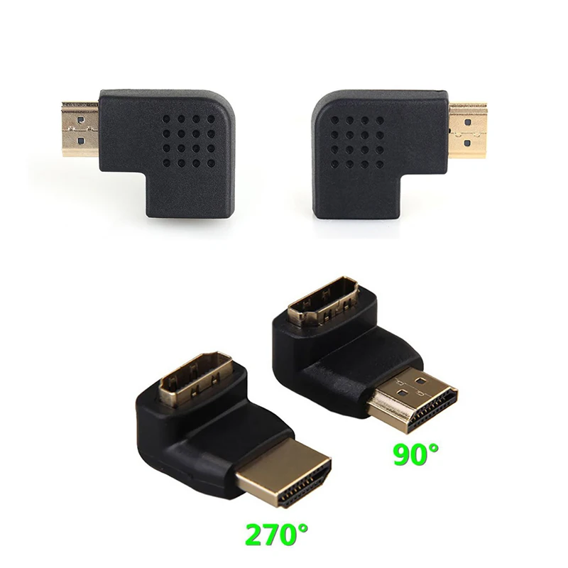 

HDMI Cable Adapter Converters 270/90 Degree Angle HDMI Male to HDMI Female for 1080P HDTV Cable Adaptor Converter Extender