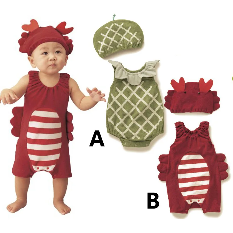 Детская одежда без рукавов хлопок Infantis Детские моделирующие комбинезоны мультфильм костюм фрукта Bebe 12/24 м новорожденный мальчик девочка