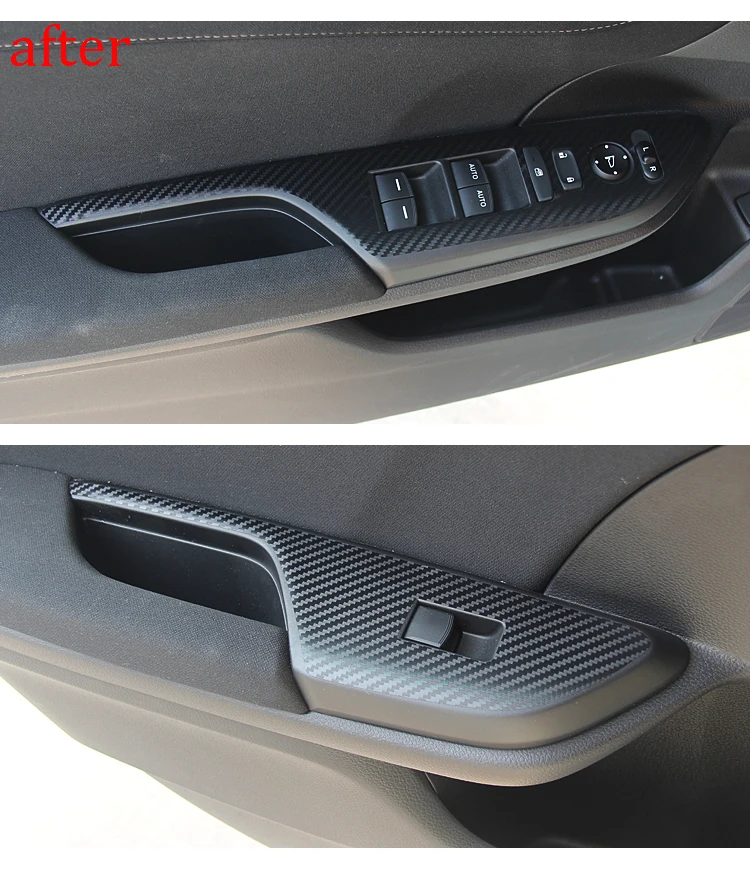 Углеродное волокно, дверной стикер на подлокотник, стеклоподъемник, контроль, защитные наклейки, автомобильные аксессуары для Honda Civic 10th
