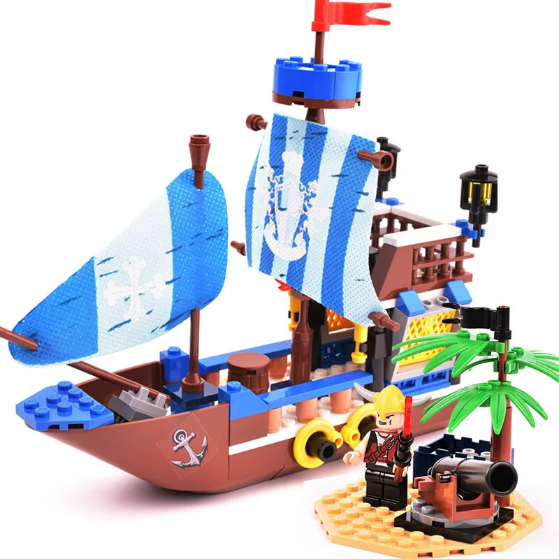 

GUDI Pirate Series Port Royale Death Island Ghost Ship Models Building Blocks Sets Bricks Educational Toys for Children gift
