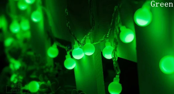 100/200/300/400 led белый шар гирлянды украшение праздника напольный светильник Свадебные Рождественская гирлянда гирляндой AC110V/220 V - Испускаемый цвет: Green