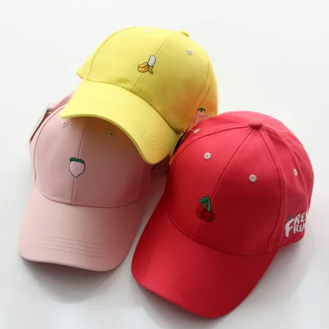 New Spring Leisure Fresh Fruit Embroidery Hat Strawberry Banana Cherry Orange Peach Baseball Cap For Mom hat and girl’s hat