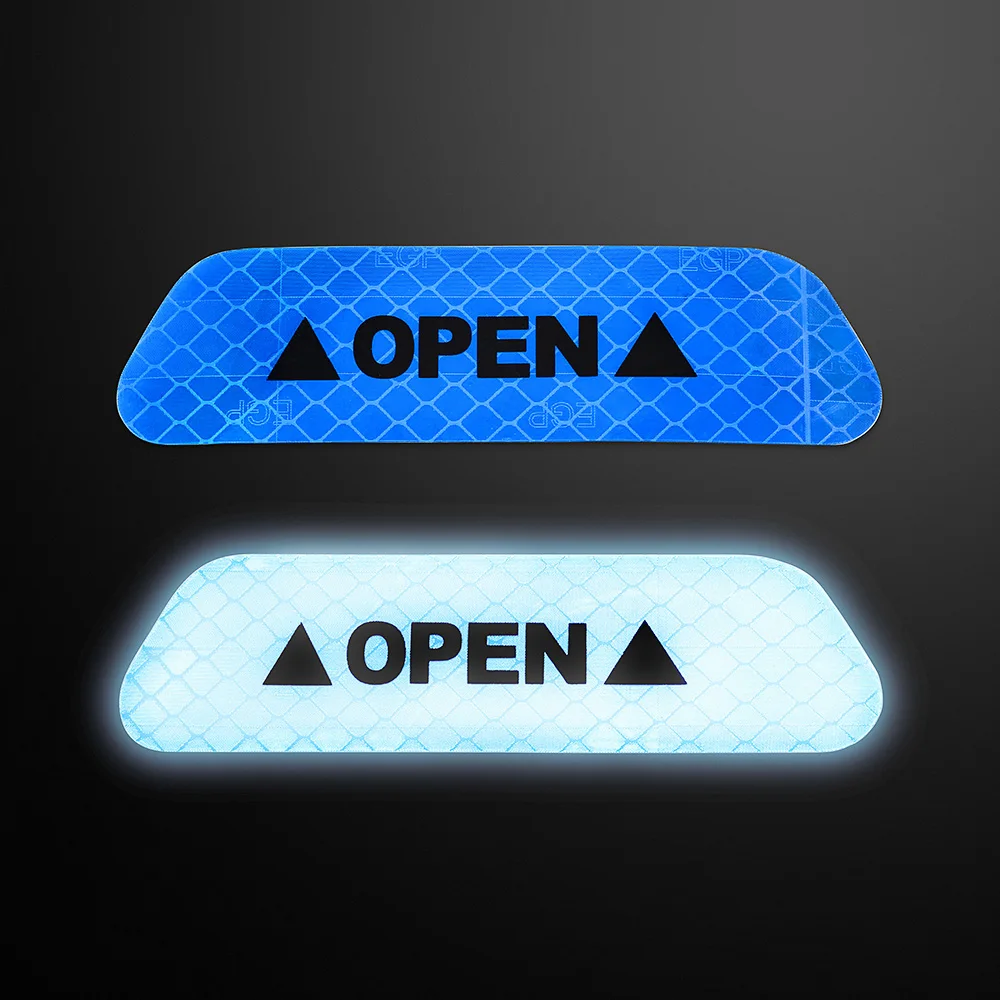 

1 Piece Car OPEN Reflective Tape Warning Mark Reflective Open Notice Bicycle Accessories Exterior Stickers Car Door