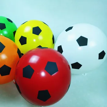

2017 New Green Yellow Red Matte Soccer Latex Balloons Footballs kids toys Ball Birthday Party Celebration balloons