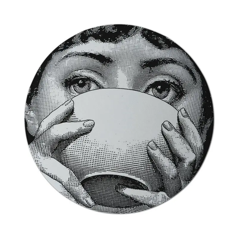 Rosenthal Piero fornasetti стильный нескользящий коврик для мыши 200x200 мм, резиновый коврик маленького размера, Круглый игровой Нескользящий Резиновый коврик 20x20 см